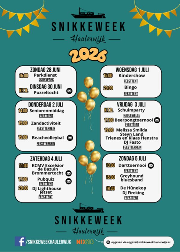 Snikkeweek programma bijna rond